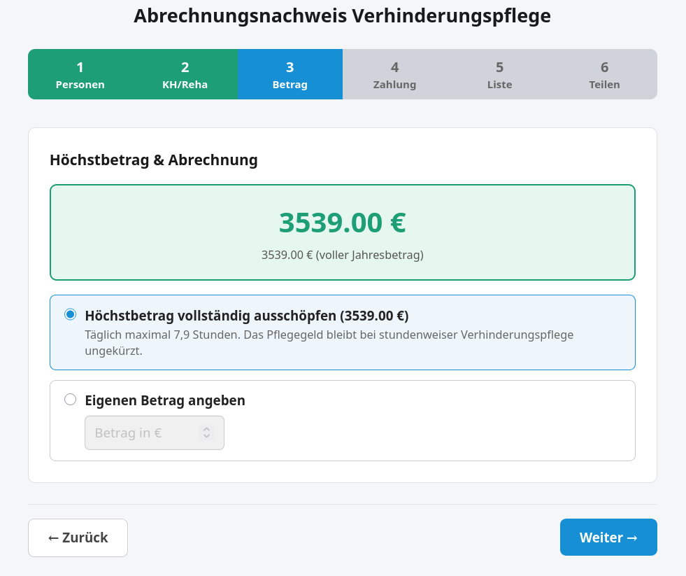 Du betrachtest gerade Anhang zur Verhinderungspflege – Webformular